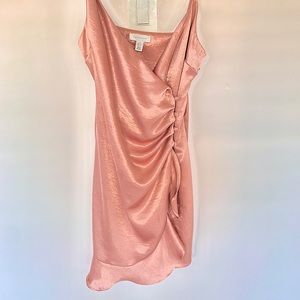 Topshop Copper Satin Wrap Dress